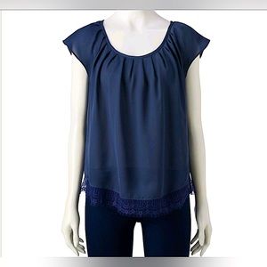 Women's LC Lauren Conrad pleat neck top NWT
